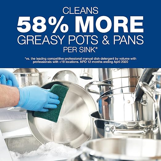 Dawn Professional Dishwashing Liquid Soap Detergent, Bulk Degreaser Removes Greasy Foods from Pots, Pans and Dishes in Commercial Restaurant Kitchens, Regular Scent, 38 oz. (Case of 8) and Bounty Quick-Size Paper Towels, White, 16 Family Rolls = 40 Reg...