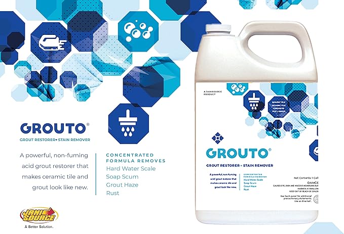 Grouto Grout Restorer & Stain Remover, Concentrate, Gallon (Case of 4)…