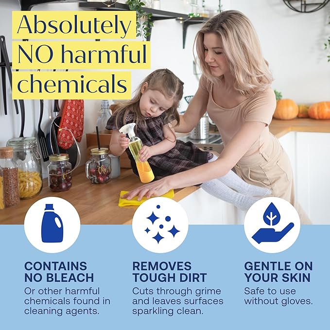 Fab Tab Multi-Purpose & Bathroom Cleaner Refill Tablets - Natural Cleaning Products - All-Purpose Cleaner Tablets - Plant-Based - No Harsh Chemicals - 8x 16.9 Fl oz Bottles (Bottles Not Included)