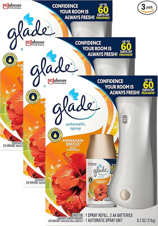 Glade Automatic Spray Air Freshener Starter Kit (6.2 Ounce (Pack of 3))