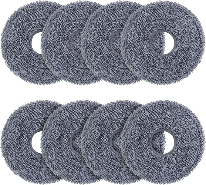 VIEWALL 8 Pack Microfiber Mop Pads for Roborock Saros 10R/20/Qrevo CurvX/S5V/QV 35A/35S/QX Revo/Qrevo S/Plus/Pro/Master/Slim/Qrevo Curv/Edge Vacuum Cleaner, Washable Mop Cloth Replacement Accessories