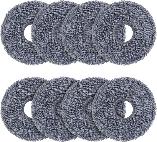 VIEWALL 8 Pack Microfiber Mop Pads for Roborock Saros 10R/20/Qrevo CurvX/S5V/QV 35A/35S/QX Revo/Qrevo S/Plus/Pro/Master/Slim/Qrevo Curv/Edge Vacuum Cleaner, Washable Mop Cloth Replacement Accessories