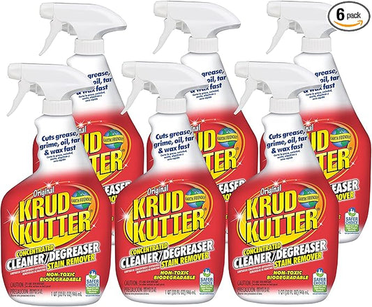 Krud Kutter KK326-6PK Original Concentrated Cleaner/Degreaser Stain Remover Spray, 32 oz, 6 Pack