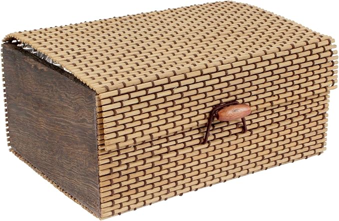 BambooMN Granulated Bamboo Charcoal Odor Absorber Bag in Decorative 6.25" x 4.75" x 3" Brown Box, 2 Pieces