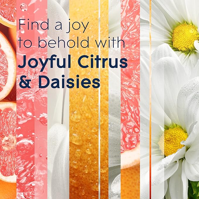 Glade PlugIns Refills Air Freshener Starter Kit, Scented and Essential Oils for Home and Bathroom, Joyful Citrus & Daisies 4.02 Fl Oz, 2 Warmers + 6 Refills