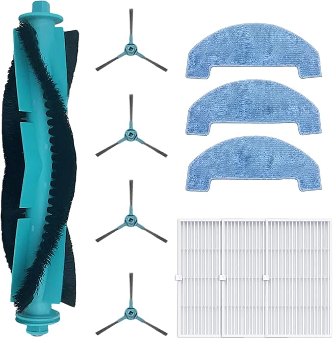 Replacement Parts for BPMIO B15 / B15 Plus Robot Vacuum Accessories 1 Main Brush 4 Side Brush 3 HEPA Filter 3 Mop Pad