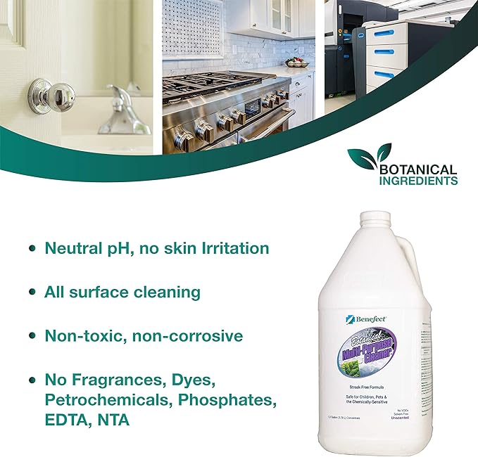 BENEFECT Botanical Multi-Purpose Cleaner, 1 Gallon, Unscented, Safe for Children, Pets, and the Chemically Sensitive, Made with Botanical Ingredients