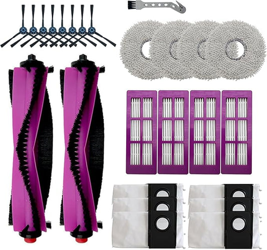 25-Pc Eureka J15 PRO Ultra (ONLY) Complete Care Kit - Replacement Parts for Eureka J15 PRO Ultra Robot Vacuum & Mop | Main/Side Brushes, Mop Pads, HEPA Filters
