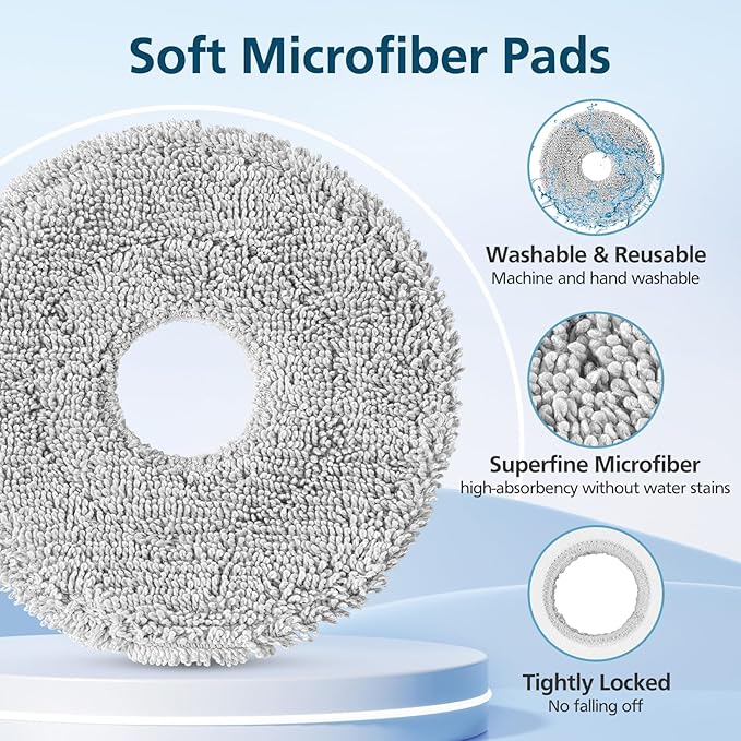 23 Pcs Replacement Parts for Dreame L10s Ultra Gen 2/ L10s Pro Ultra Heat/ X30 Ultra/Mova E30 Ultra Robot Vacuum and Mop, 2 Main Brush, 6 Mop Pads, 4 Dust Bags, 4 Filters, 6 Side Brush, 1 Clean Brush
