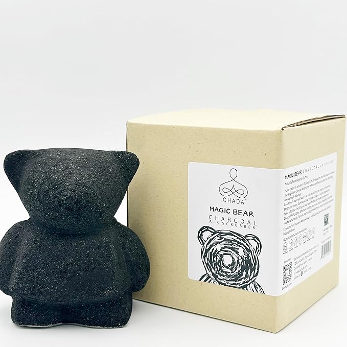 Chada Magic Bear: Activated Charcoal Decorative Deodorizer, No Chemicals, Natural Room Odor Eliminator, Neutralizer, Absorbs Smoke Smell, 280g