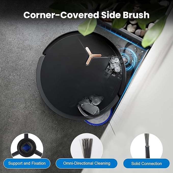 24 Pcs Replacement Parts Compatible with Ecovacs Deebot T50 Max Pro Omni Robot Vacuum, Include 1 Main Brush, 6 Dust Bags, 4 Filters, 6 Side Brushes, 6 Mop Pads and 1 Cleaning Tool