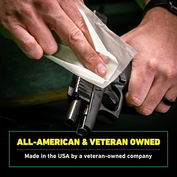 CLENZOIL Field & Range Single-Use Saturated Gun Oil Wipe Packets | Individual CLP Wipes | One-Step Gun Cleaning Oil & Lubricant Field Wipes for Hunting