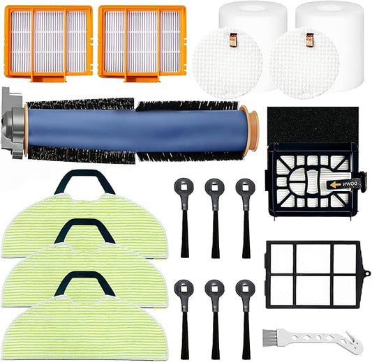 Replacement Parts Compatible with Shark AV2610WA AV2630WA RV2610WA AV2620WA Matrix Plus 2- in-1 Robot Vacuum Cleaner,1 Main Brush,2 Filters,3 Mop Pads,6 Side Brushes,1 Pre Filter,1 Filter