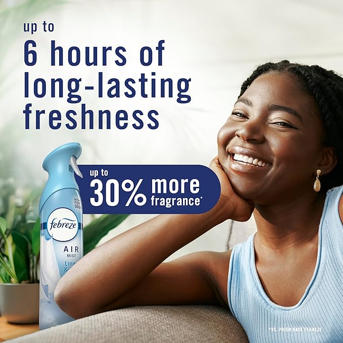 Febreze Air Mist, Air Freshener Spray, Odor Fighting Room Spray, Deodorizer for Home Bathroom Kitchen Office Apartment Dorm Room Classroom, Vanilla Suede, 8.1oz, 2ct