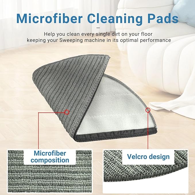 6 Pack Washable Mop Pads Replacement for Shark UR2650WS Matrix Plus Robot Vacuum Reusable Microfiber Floor Cleaning Pads