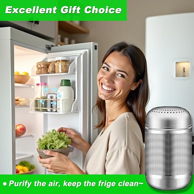 Upgrade Refrigerator Deodorizer, Refrigerator Odor Eliminator, Baking soda and Charcoal Air Purifiers have dual effects
