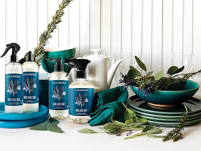 Caldrea Linen and Room Spray Air Freshener, Made with Essential Oils, Plant-Derived and Other Thoughtfully Chosen Ingredients, Basil Blue Sage, 16 oz, 2 Pack