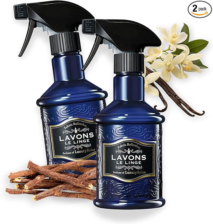 LAVONS Fabric Spray Freshener for Carpet Fresh, Pet Safe Linen Spray for Bedding, Organic Fabric Refresher Spray for Home & Offices, Natural Carpet Freshener from Japan, 12.5 Fl Oz LUXURY RELAX 2EA