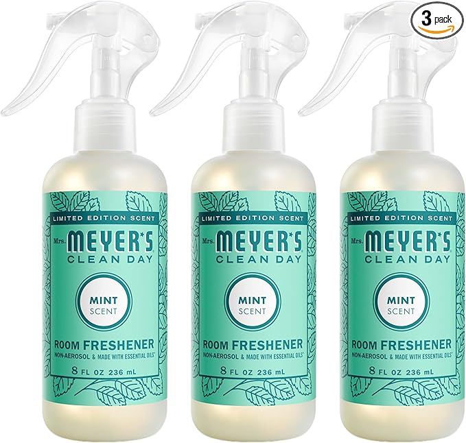 MRS. MEYER'S CLEAN DAY Room Spray, Mint Scent, 8 Fl Oz Bottle - 3 Pack