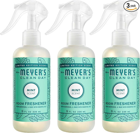 MRS. MEYER'S CLEAN DAY Room Spray, Mint Scent, 8 Fl Oz Bottle - 3 Pack