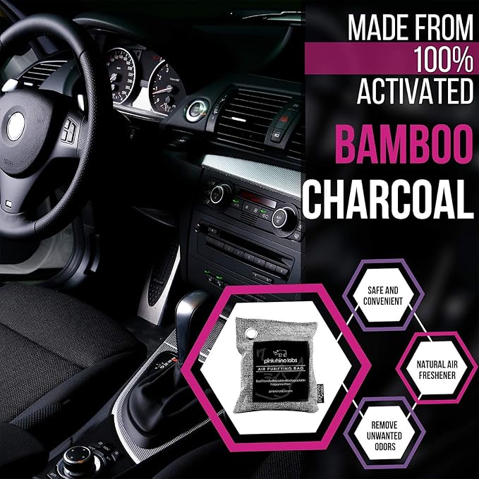 Nature Fresh Premium Bamboo Charcoal Air Purifying Bag - Scent Free Odor Eliminator for Home and Car- Kid and Pet Friendly Air Fresheners and Odor Absorber - Activated Charcoal 1x 500g