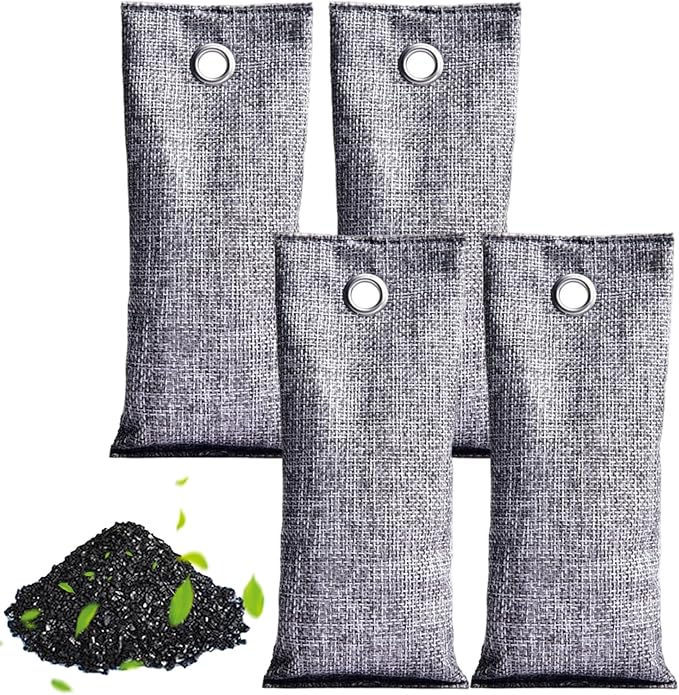 Closet Deodorizer Activated Charcoal Odor Absorber Natural Bamboo Air Purifying Bags Air Freshener for Home Closet Car Office 70g
