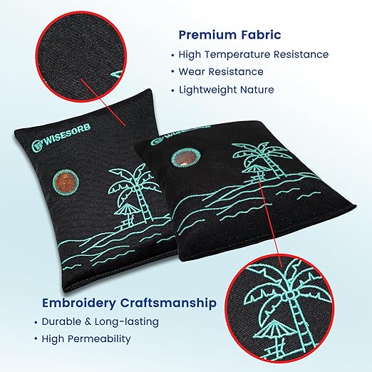 500g x 2pcs Rechargeable Desiccant Packs, Reusable Car Dehumidifier, Microwave Reactivated Silica Gel Packets Moisture Absorber with Color Indicating for Safe Closet Basement Garage