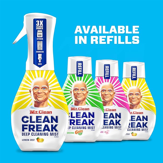 Mr. Clean Deep Cleaning Mist Multi-Surface Spray, Lemon Zest Scent Starter Kit, 16 Fl Ounce, 1 Count