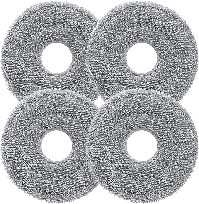 roborock Rotating Mop Cloth for Saros 10R & Saros Z70 Robot Vacuum Cleaner, 4PCS High-Absorbency Microfiber, 200 RPM Spinning Speed, 30 Water Flow Levels