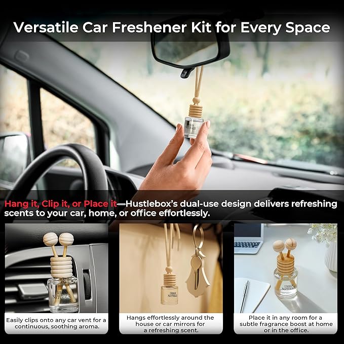 Cherry Luxe Hanging Car Air Freshener and Essential Oil Diffusers with Vent Clips - 25-Pack Automobile Aromatherapy Diffuser Bottles - Kit Ideal for Resale, Gifts & Party Favors