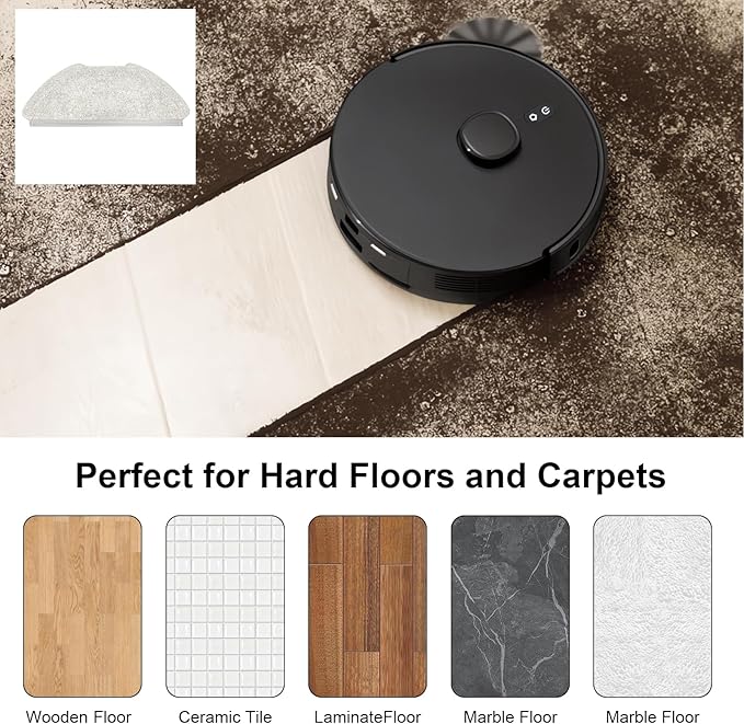 6 PCS Mop Cloth Pads for AIRROBO T20 Robot Vacuum Cleaner Accessories, Vacuum Cleaner Robot Vacuum Cleaner Replacement Parts