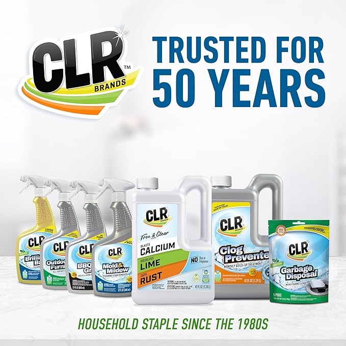CLR Free & Clear, No Dyes or Fragrances, Gentle Lime and Bathroom Descaler, Removes Hard Water Stains and Rust Deposits - Amazon Exclusive