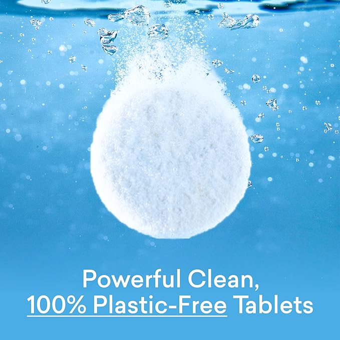 BLUELAND Laundry Detergent Tablets, Starter Set, 60 Count with Tin, Plastic-Free Eco-Friendly Pods, Sheets, Liquid Alternative - Fragrance Free and Clear, Natural, Gentle
