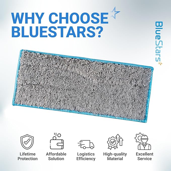 BlueStars 4 Packs m6 Washable and Reusable Wet Mopping Pads - Compatible with iRobot Braava Jet m6 (6110) (6012) (6112) (6113) Ultimate Robot Mop - Microfiber Deep Clean Mop Pads