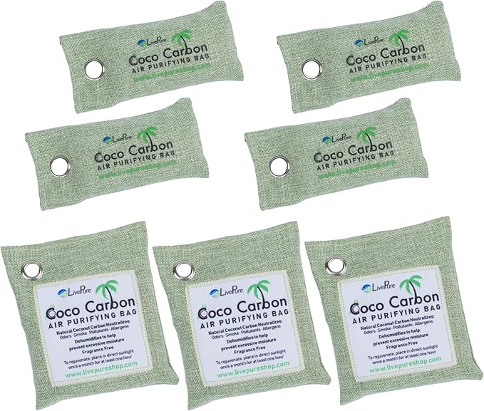 LivePure Natural Cococarbon Air Purifying Bag Value Pack - Mint