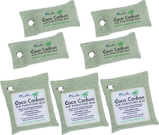 LivePure Natural Cococarbon Air Purifying Bag Value Pack - Mint
