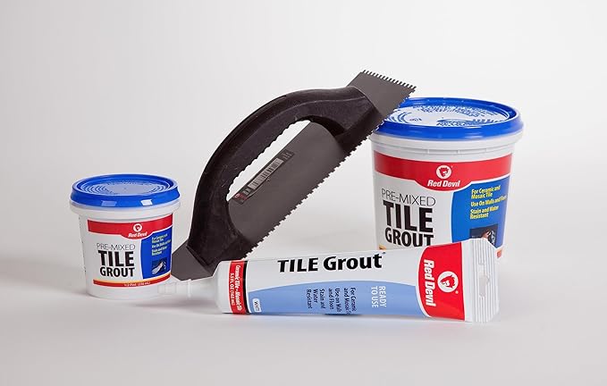 Red Devil 0425 Pre-Mixed Tile Grout - Professional Quality, Excellent Adhesion, Ideal for Wall & Floor Use - 5.5 oz, White, Pack of 12, Made in USA