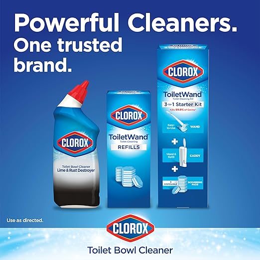 Clorox Toilet Bowl Cleaner Lime & Rust Destroyer 24 Ounces (Package May Vary) (Pack of 2)