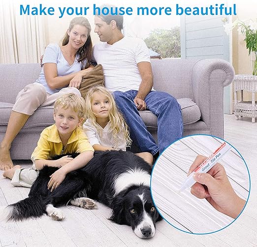 10 Piece Wall Grout Color Pen Refill - Tile Repair, Gap Grout Renew Marker for Tiles, Floor, Kitchen, Bathroom (Khaki)