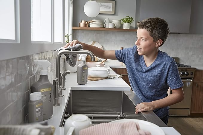KOHLER K-23729-NA Stainless Steel Cleaner, Kitchen & Bathroom Cleaner, Polish & Protect Sinks & Other Surfaces, 8 FL Oz