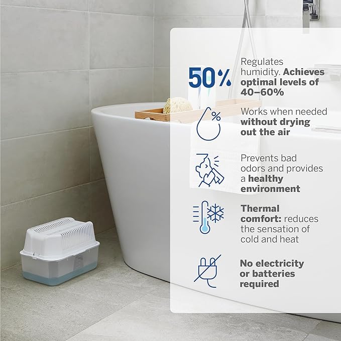 HUMYDRY Moisture Absorber Dehumidifier Device, Magnum Pack of 2 Devices of 35.3 Oz With 2 Pre-Measured Refills, Fragrance Free Humidity Absorber For Basements Bedrooms And Large Enclosed Spaces