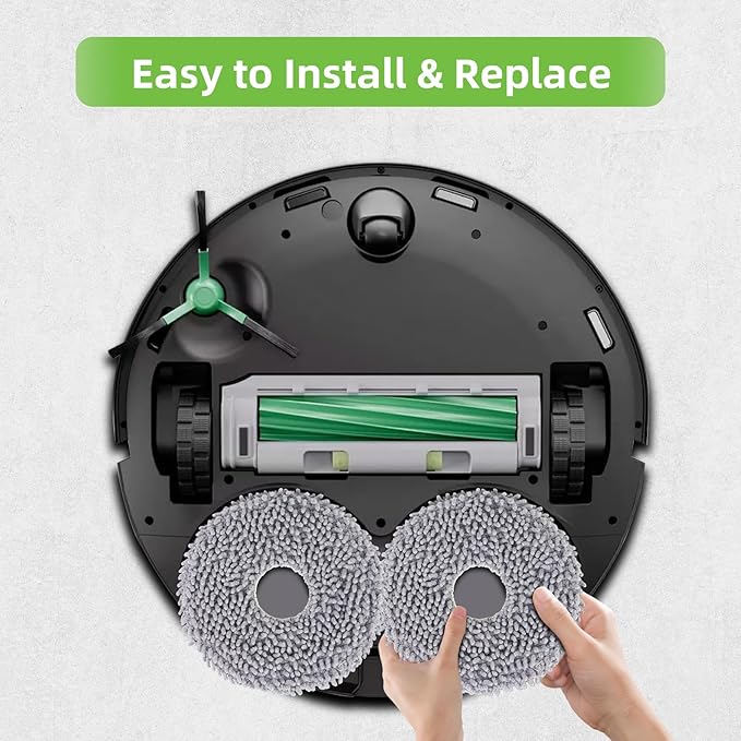 VIEWALL 8 Pack Mop Pad for iRobot Roomba Plus 405 G181/G185 Combo, Plus 505/507 Combo Robot Vacuum Cleaner, Microfiber Washable Mop Cloths Replacement Parts Accessories