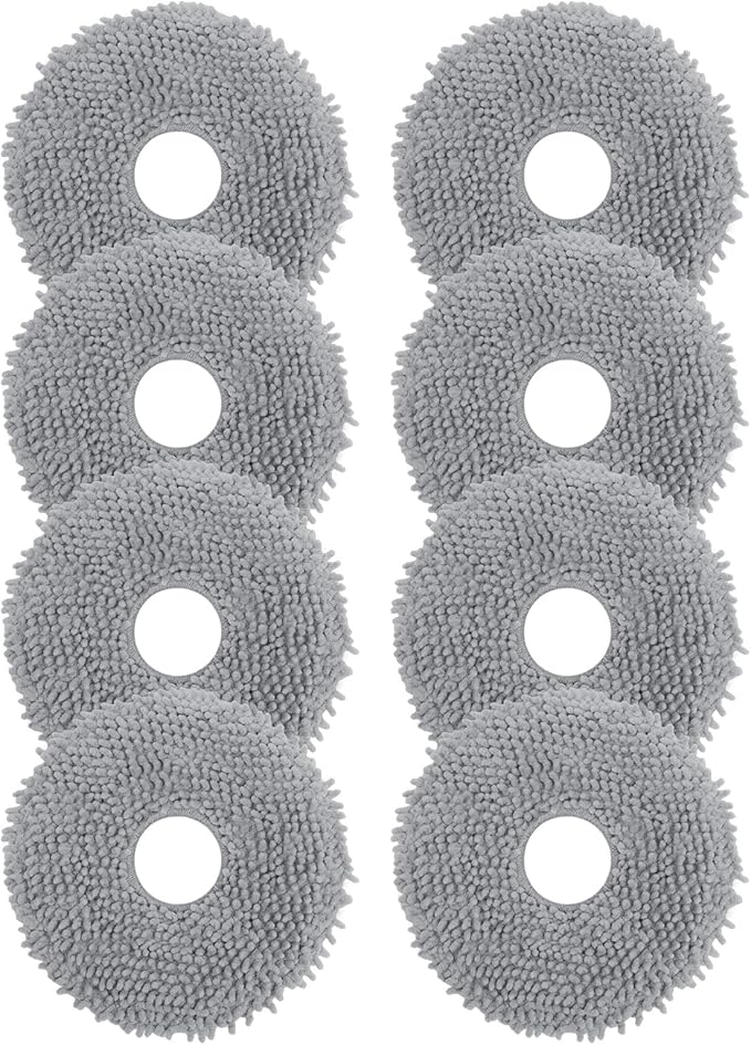 VIEWALL 8 Pack Mop Cloths for Roborock Qrevo QV 35A/35S/S5V/Q Revo S/Pro/Master/Plus/Curv/S5X/Edge/S5A/QX Revo/Saros 10R/20 Series Vacuum Cleaner, Microfiber Washable Mop Pad Replacement Accessories