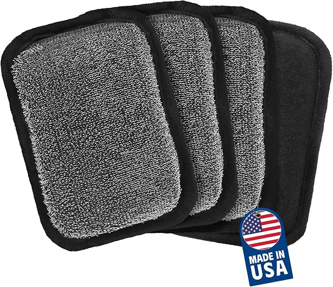 MEKER Grill Brush Bristle Free Replacement Pad, Ultra Safe Cleaning, Grill Cleaner Pad, Grill Brush Replacement Pad, 4 PCS