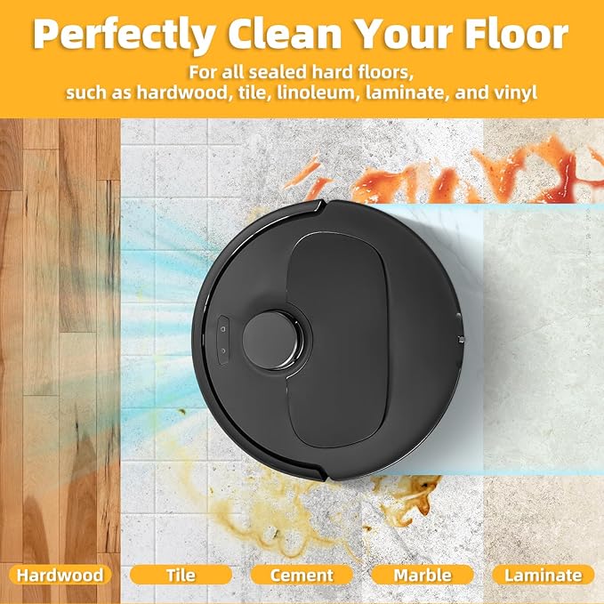 8 Pack Mop Pads Compatible with Roborock QV 35A/Saros 10R/Q Revo/Qrevo S/Qrevo Pro/Qrevo Plus/Qrevo Master/Qrevo Slim/Qrevo Curv/Qrevo Edge Robot Vacuum Cleaner, Cleaning Pad Replacement Accessories