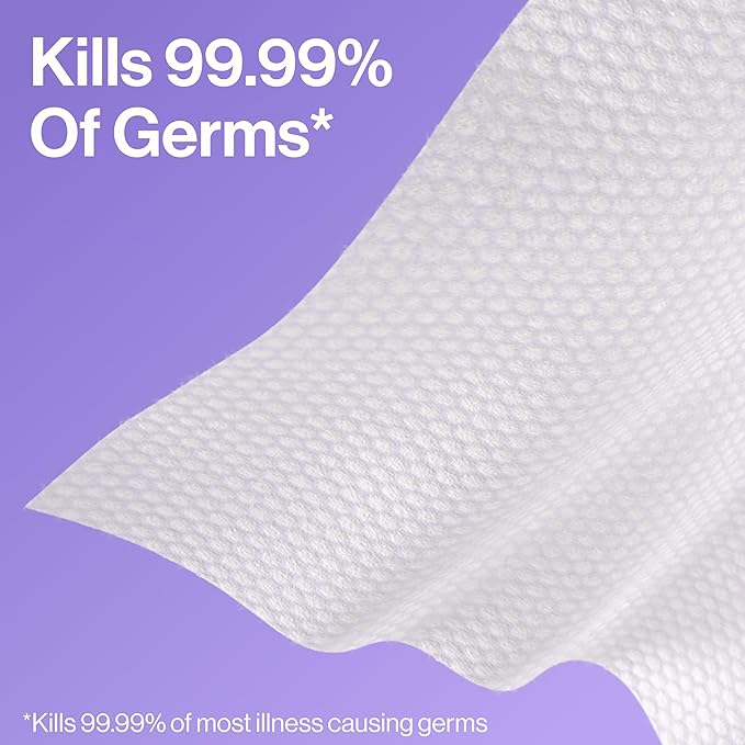 The Honest Company Lavender Sanitizing Wipes, Kills 99.99% of Germs, Safe for All Hands, Antibacterial, Dermatologist Tested, 50 Count