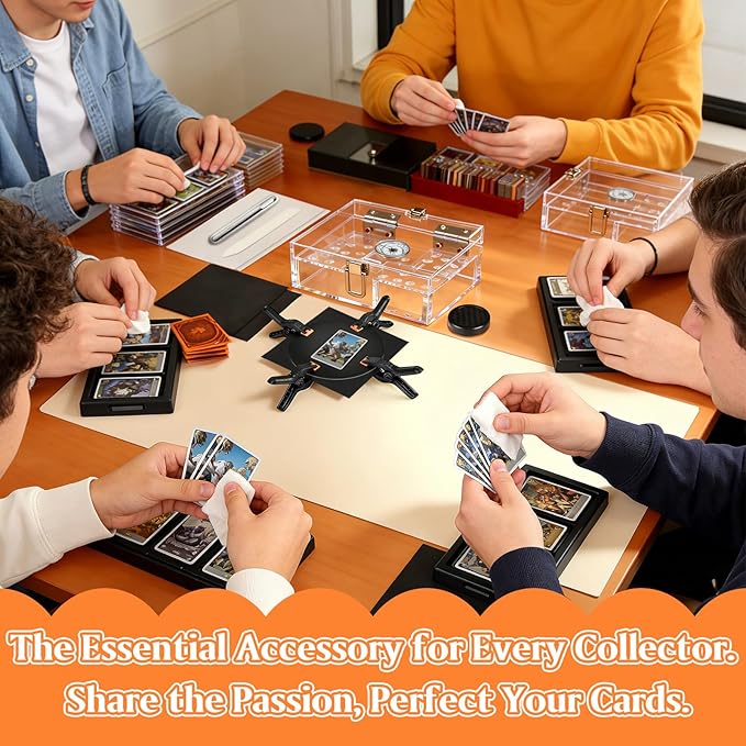 DEDC Card Cleaning Kit Flattening Restoration Repair Care Sport Card with Heat Pen, Acrylic Humidor and Accessories – Complete Solution for TCG Collectors and Enthusiasts Alpha