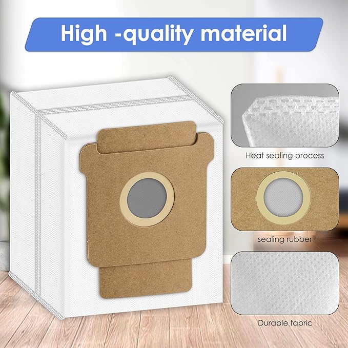 (9 Pack) Q0520 Dust Bags for iRobot Roomba Vacuum Q0520/105 Vac/104/105 Combo/Plus 405/Plus 505 Combo/Max 705 Vac Robot Vacuum Cleaner Disposable Replacement Bags Accessories