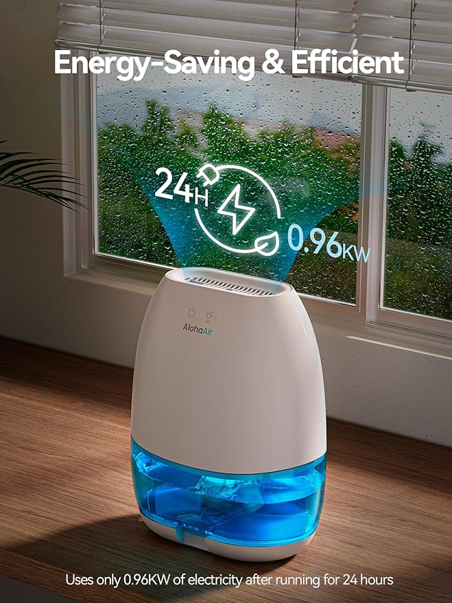 Dehumidifiers for Home, 34 oz Small Dehumidifier for Room, Quiet Dehumidifiers for Bathroom, Bedroom, RV, Closet with Auto Shut Off, 7 Colors Night Light