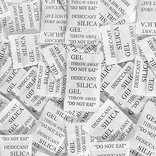 Sukh 100PCS Silica Gel Packets - 2g per Bag Desiccant Beads Packs for Storage, Moisture Absorbers, Anti Humidity, Reusable, for Jewelry, Cameras, Clothes, Books, Iron Tools, Precision Instruments